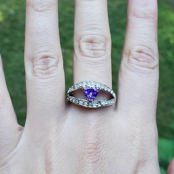 Vintage Jewelry Vintage Purple Heart Gemstone Ring Sz 8 Poshmark